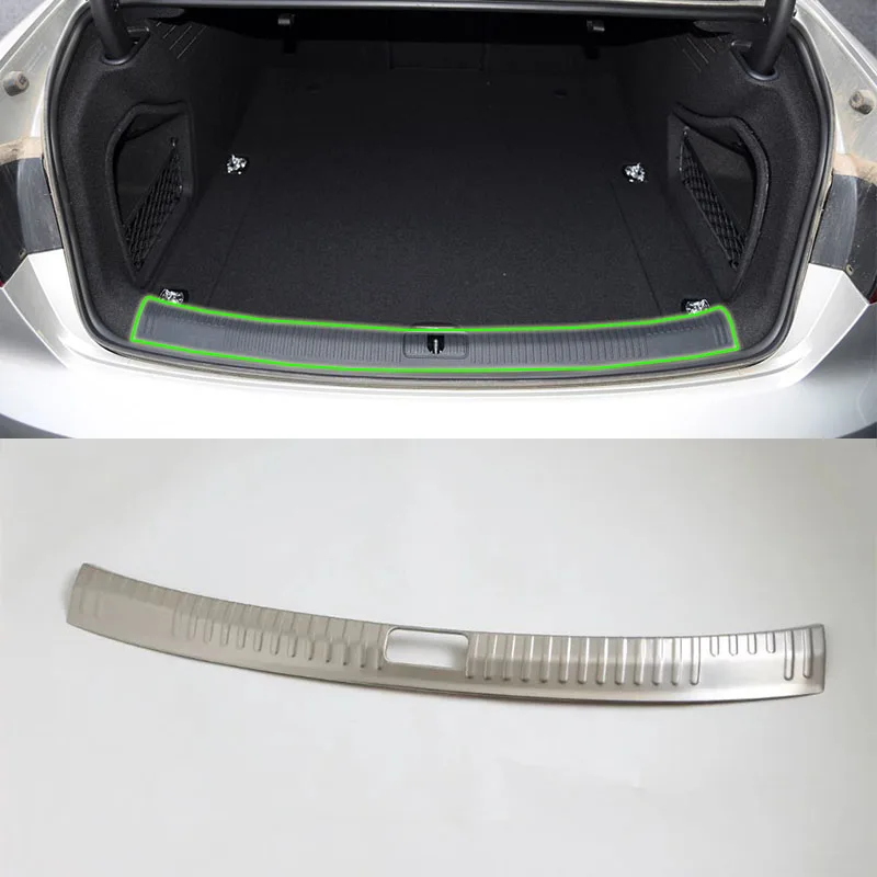 

Car Accessories Interior Stainless Rear Inner Bumper Protector Scuff Plate Guard Cover Trim For Audi A4L 2017