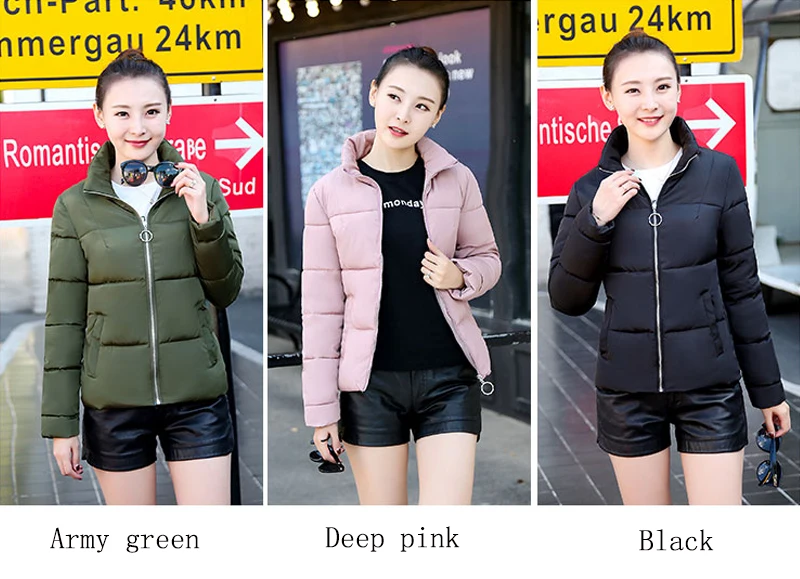 Зимняя женская куртка размера плюс 4XL 3XL, Женская Осенняя верхняя одежда, короткая однотонная женская куртка