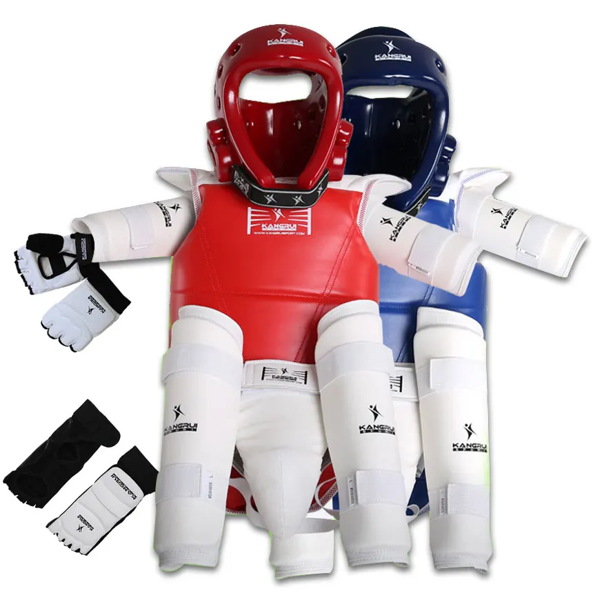 

5 pieces one set taekwondo protector full set Child Adult Men Women Chest Helmet Elbow Groin protection For Training Competition