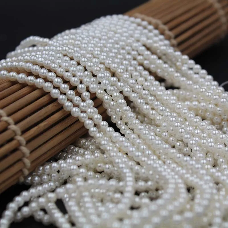 

1 Strand 3mm Exquisite Natural Shell Pearl Beads Small White Round Spacer Beads Women Jewelry Ornament Manual Decoration Finding