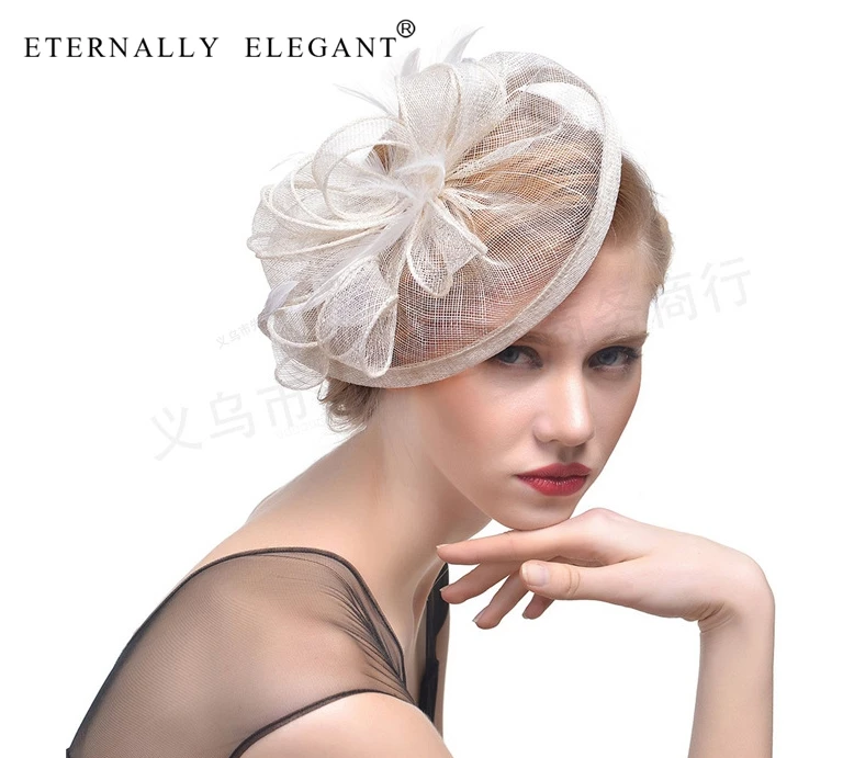 New Yarn Feather Headdress Fashion Hat Elagant Ladies Party Vintage Headdress For Wedding Party EE2401