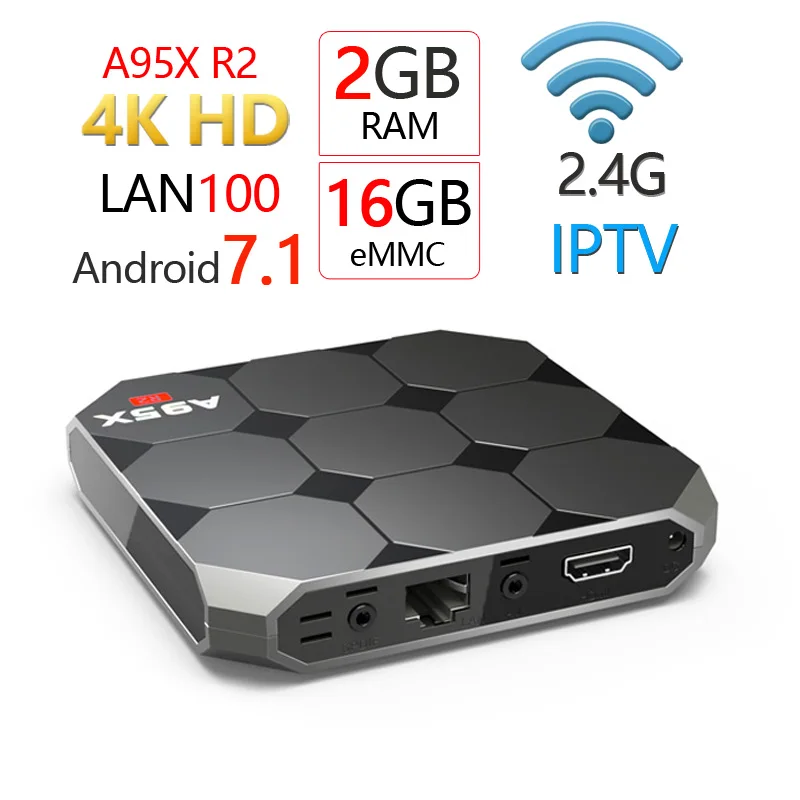 

A95X R2 Amlogci s905w quad core 2GB 16GB Android 7.1 OS TV Box 2.4G Wifi 3D 4K 1080P Full HD Smart Media Player tv box