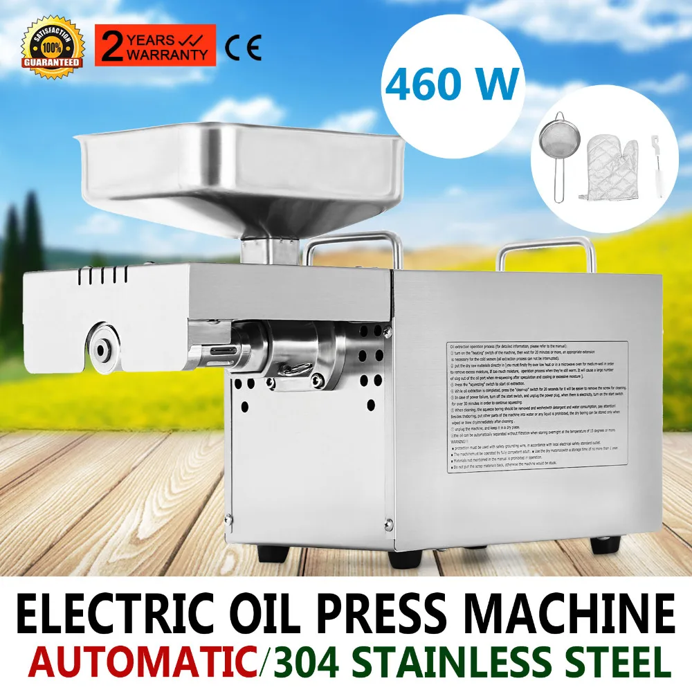 Electric Automatic Oil Expeller Press Machine Nut Seed for Commercial Home