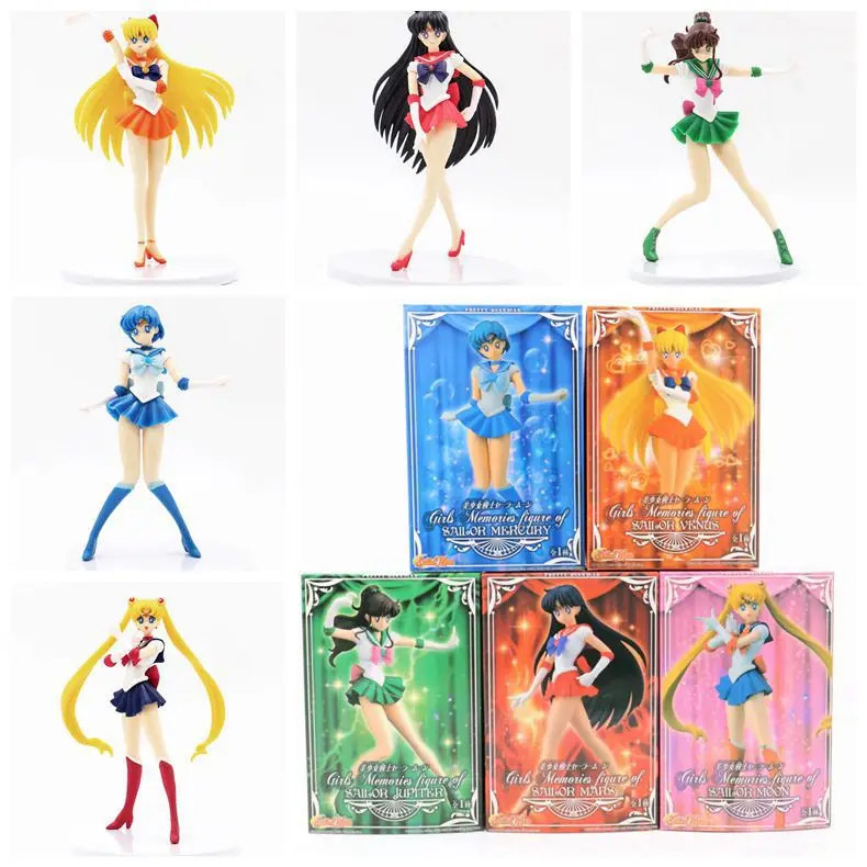 Аниме Сейлор Мун фигурка Tsukino Usagi/Mizuno Ami/Kino Makoto/Hino Rei/Minako Aino ПВХ куклы игрушки модель