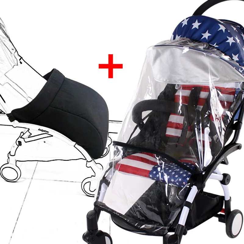 stroller with footmuff and raincover