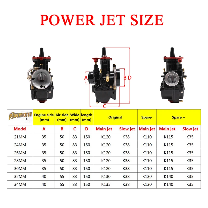 Мощность двигателя 21 24 26 28 30 32 34 мм Универсальный черный Mikuni Maikuni PWK карбюратор части скутеры с мощность реактивный Мотоцикл ATV
