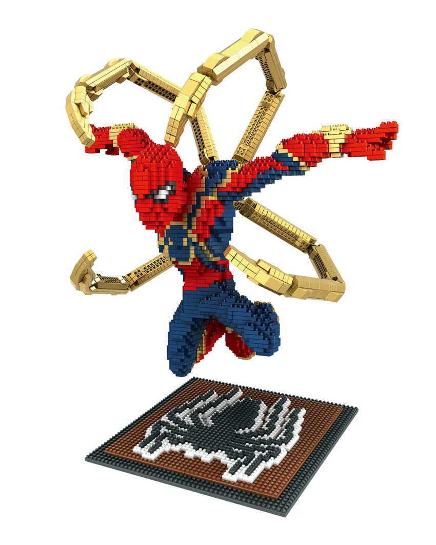 Marvel Avengers Fly Spider-Man Super Hero Diamond Mini Building Nano Blocks Toy 