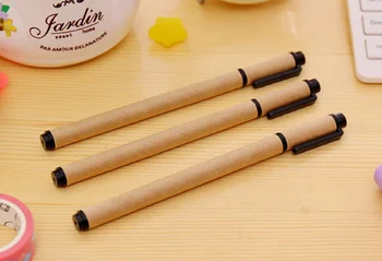 

5pcs Brief Style karft paper Gel Pen kawaii stationery Caneta for kids writing gift School Office Supply Escolar Papelaria
