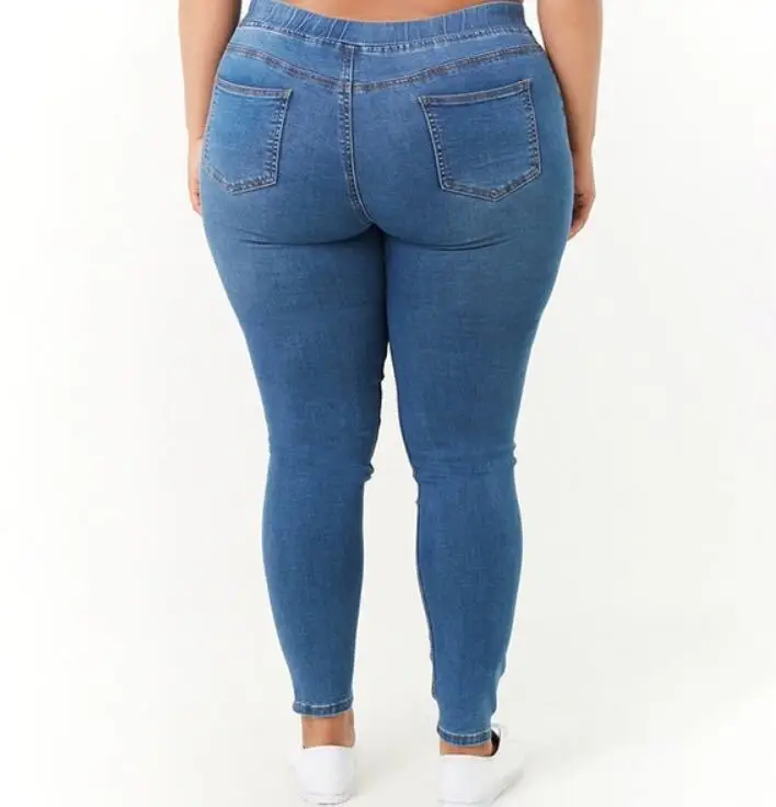 Ladies elastic Jeans plus big size, 4XL to 7XL high waist trouser aesthetic, denim mom,jean boyfriend for women,zaraing ankle