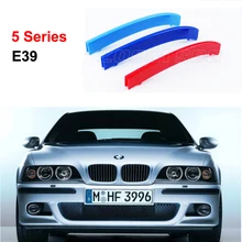 Para 1995-2003 BMW serie 5 E39 520i 525i 528i 530i 535i 3D M motorsport Estilo Parrilla Delantera Trim Tiras parrilla Cubierta de Pegatinas