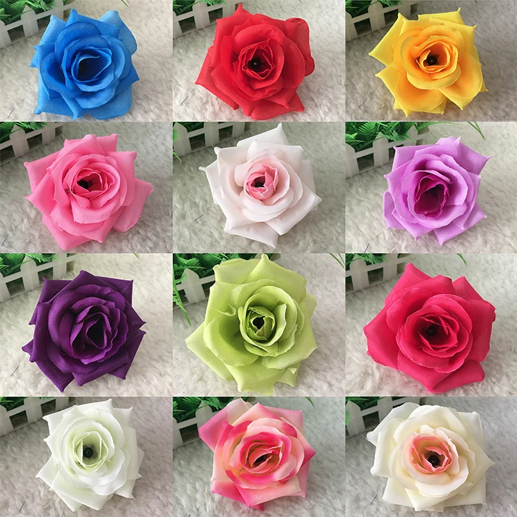 

10PCS/Lot 8CM Volume Edge flower Artificial Rose Silk Flower Heads DIY Wedding Home Decoration Festive Party Supplies 14 Colors