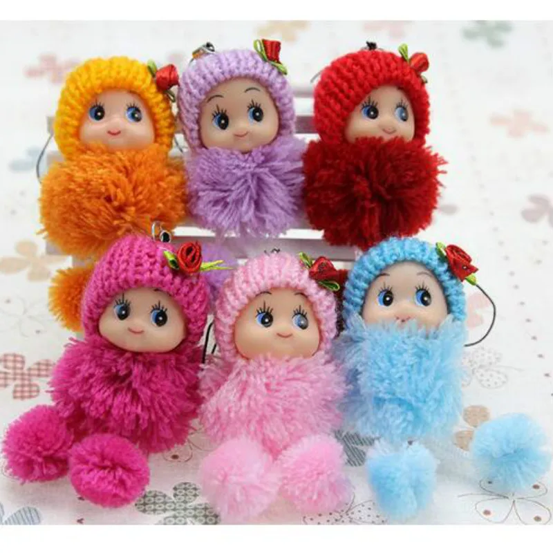 

1PC New 8cm Kids Toys Soft Interactive Baby Dolls Key Chain Mini Doll Keychain for Boys and Girls