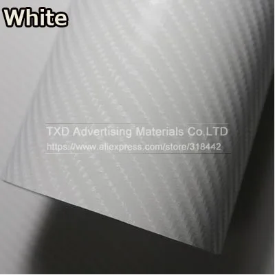 Премиум-качество глянцевой серый 4D углеродного волокна наклейка и таблички оклеивания авто с эффектом хромирования Размер винила: 10/20 Вт, 30 Вт/40/50/60 см x 152 см/лот - Название цвета: White