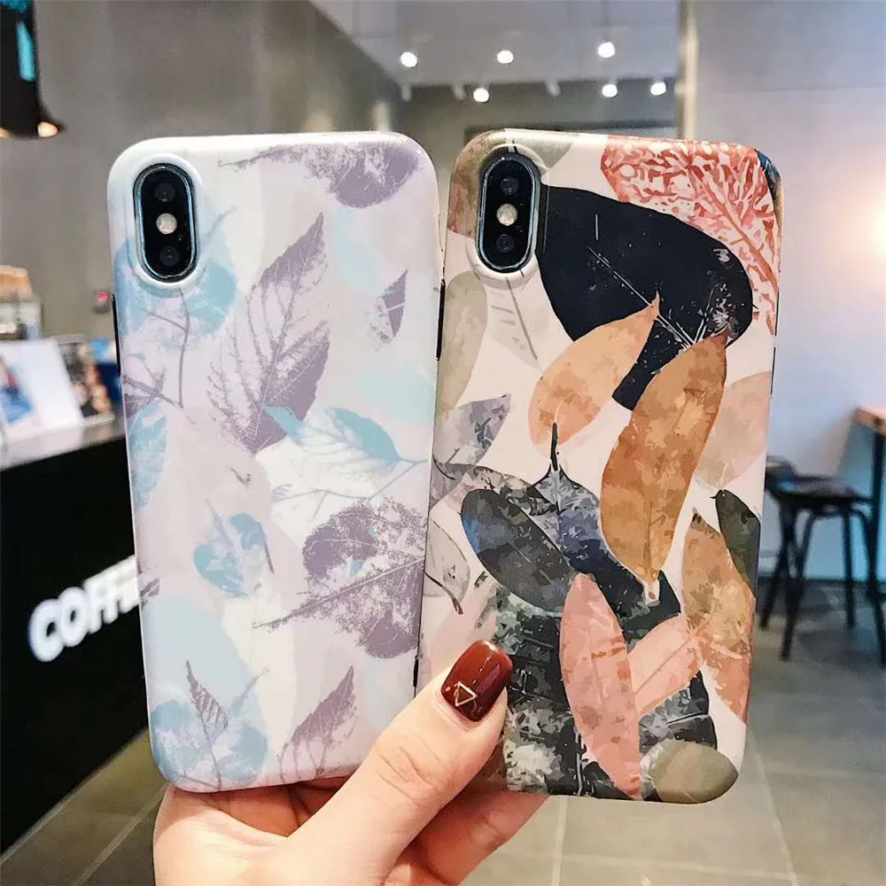 

Retro Tree Leaf Phone Case For Coque iphone XS Max Case For iphone XS XR 6 S 7 8 Plus Back Cover Fashion IMD Cases Retro Capa