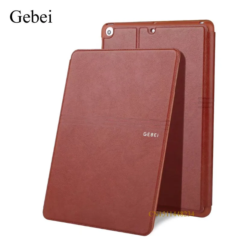 

for iPad air 5 Tablet Cover, Gebei luxury Ultra-thin cover, Leather+Silicone Case, smart sleep / wake up cover A1474 A1475 A1476