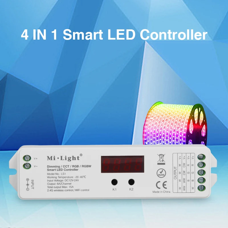 Светодиодный смарт контроллер LS1 Mi. Светильник 2 4 ГГц в 1 Для dim mi ng/CCT/RGB/RGBW Вход на