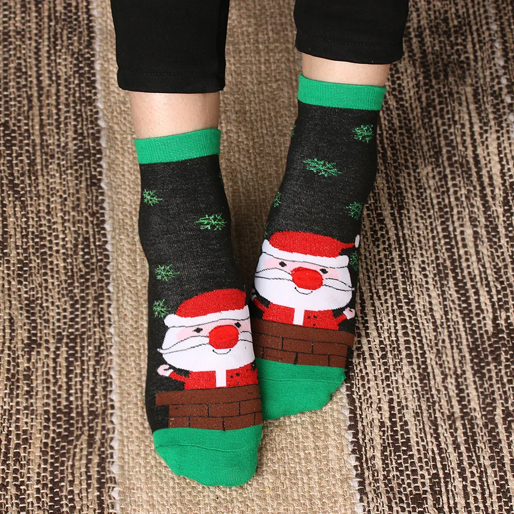 1 пара модных рождественских носков, женские Забавные милые зимние носки с рисунками из мультфильмов для женщин и чулочно-носочные изделия из хлопка, индивидуальные носки в стиле Харадзюку