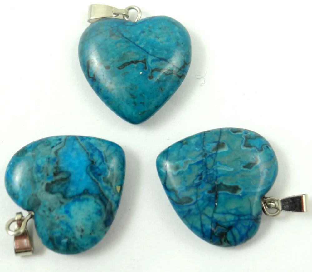 20mm Natural tiger eye lapis lazuli Crystal Opal Unakite Stone heart charms pendants for diy jewelry making necklace 24pcs 4