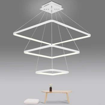 

A1 Modern simple square dining room Pendant Lights office front ring lighting bedroom living room creative LED FG97