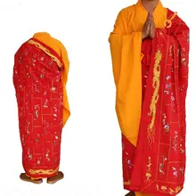 Унисекс Красный пье/дракон костюмы zuyi ряса Шаолинь zen боевых искусств буддийский костюм священника медитация тысяч-Будда униформа