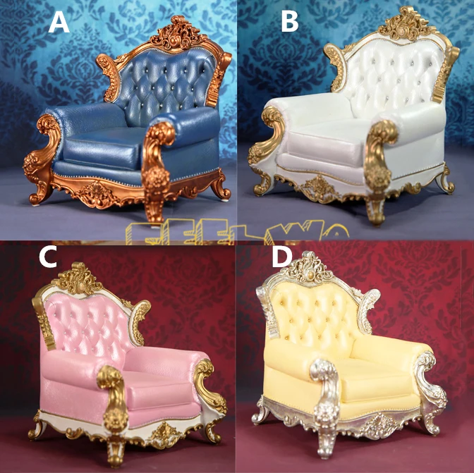 

1/6 Scale FEELWOTOYS 1/6 doll scene FW002 European royal exquisite sofa 4 colors for 12 "action figure doll 1:6 Accessories
