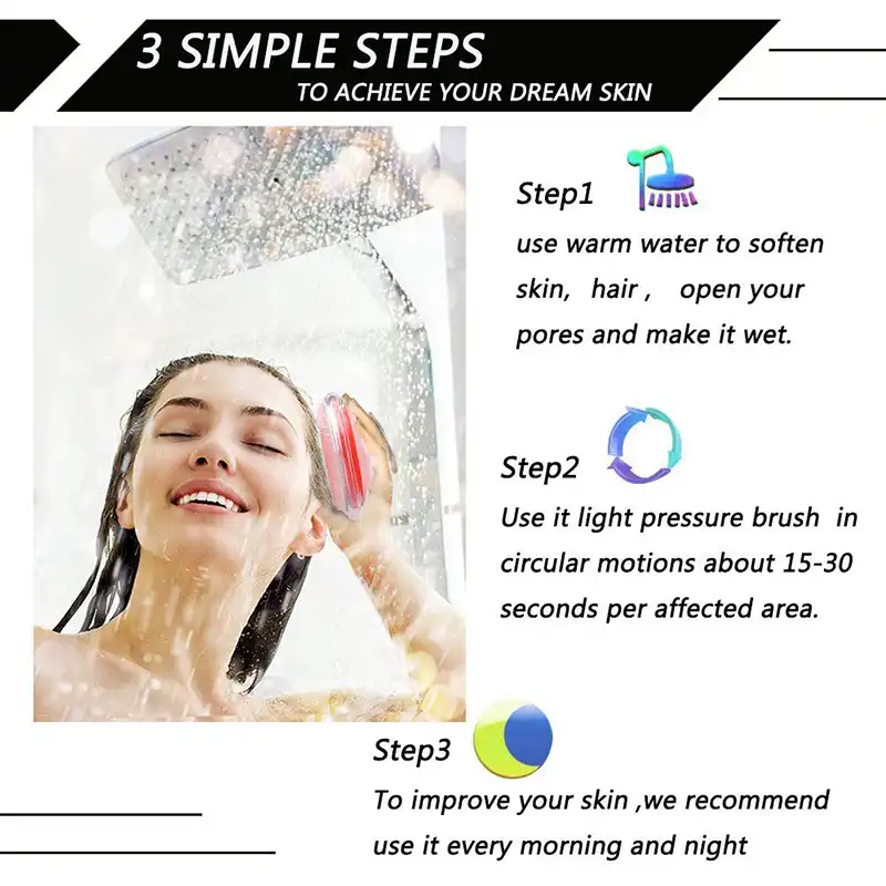 Exfoliating Shower Brush Hair Massage Comb Scalp Massager Ingrown