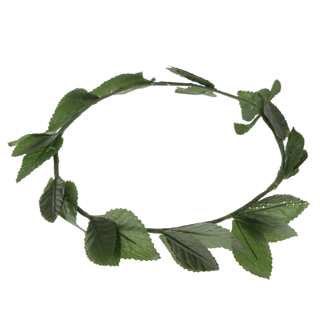 10pcs Green Gold Leaves Headwear Roman Greek Goddess Laurel Wreath Headbands Summer Beach Photo Props