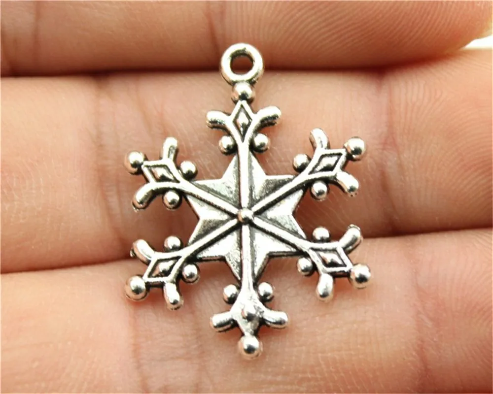 Buy WYSIWYG 10pcs 28x22mm Snowflake Charm For Jewelry