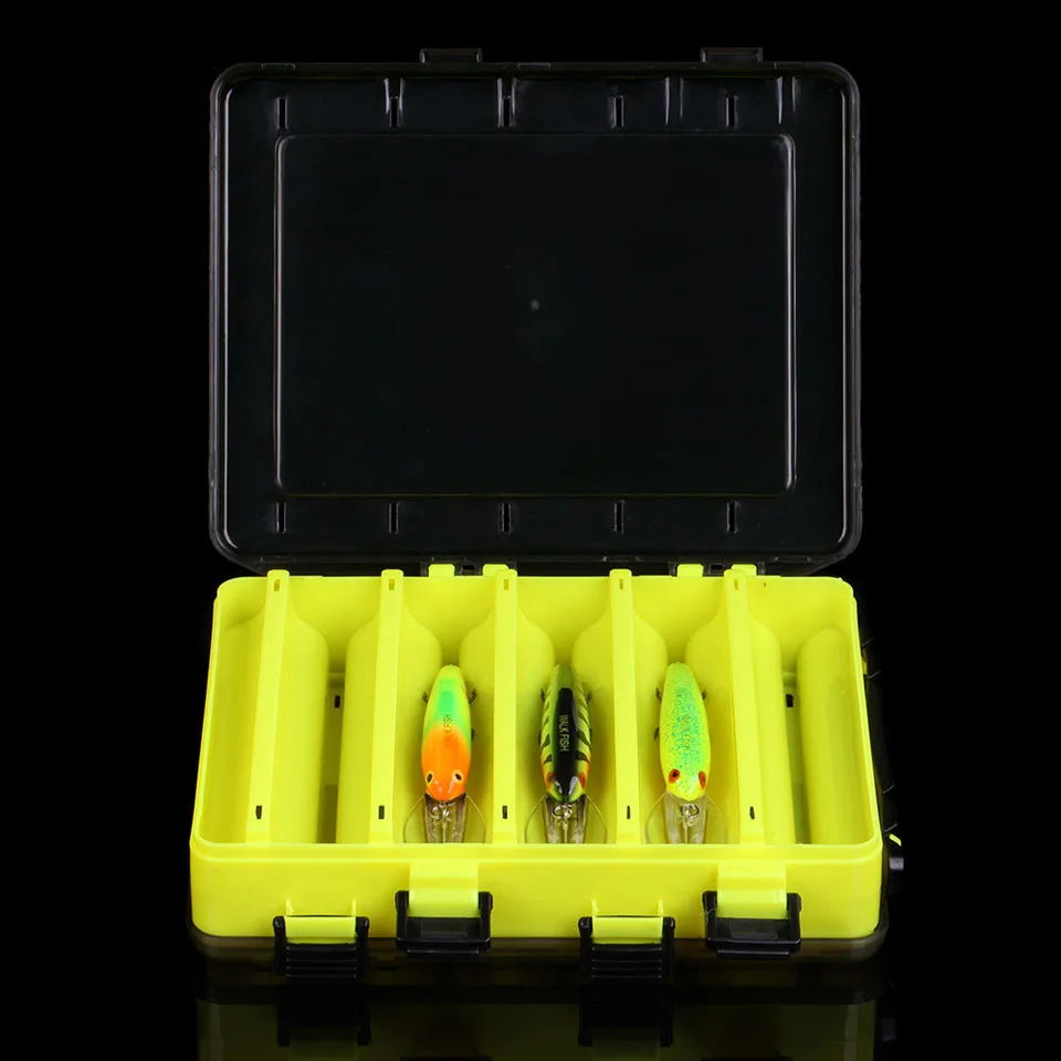 WALK FISH пластиковая коробка для рыболовной приманки двухсторонняя 10 отсеков Minnows приманка крючки Спиннер приманки лягушки коробки для рыболовных снастей