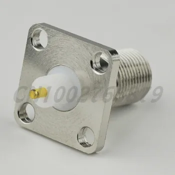 

RF electrical connector F Jack 4 hole panel mount with extended dielectri solder post straight Connector