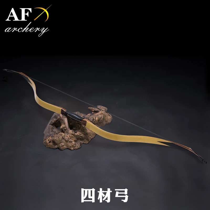 

15-50# Si Cai Tartar Bow Archery Handmade Laminated Bow Black Walnut 3K Carbon core Recurve Bow for Hunting and Shooting