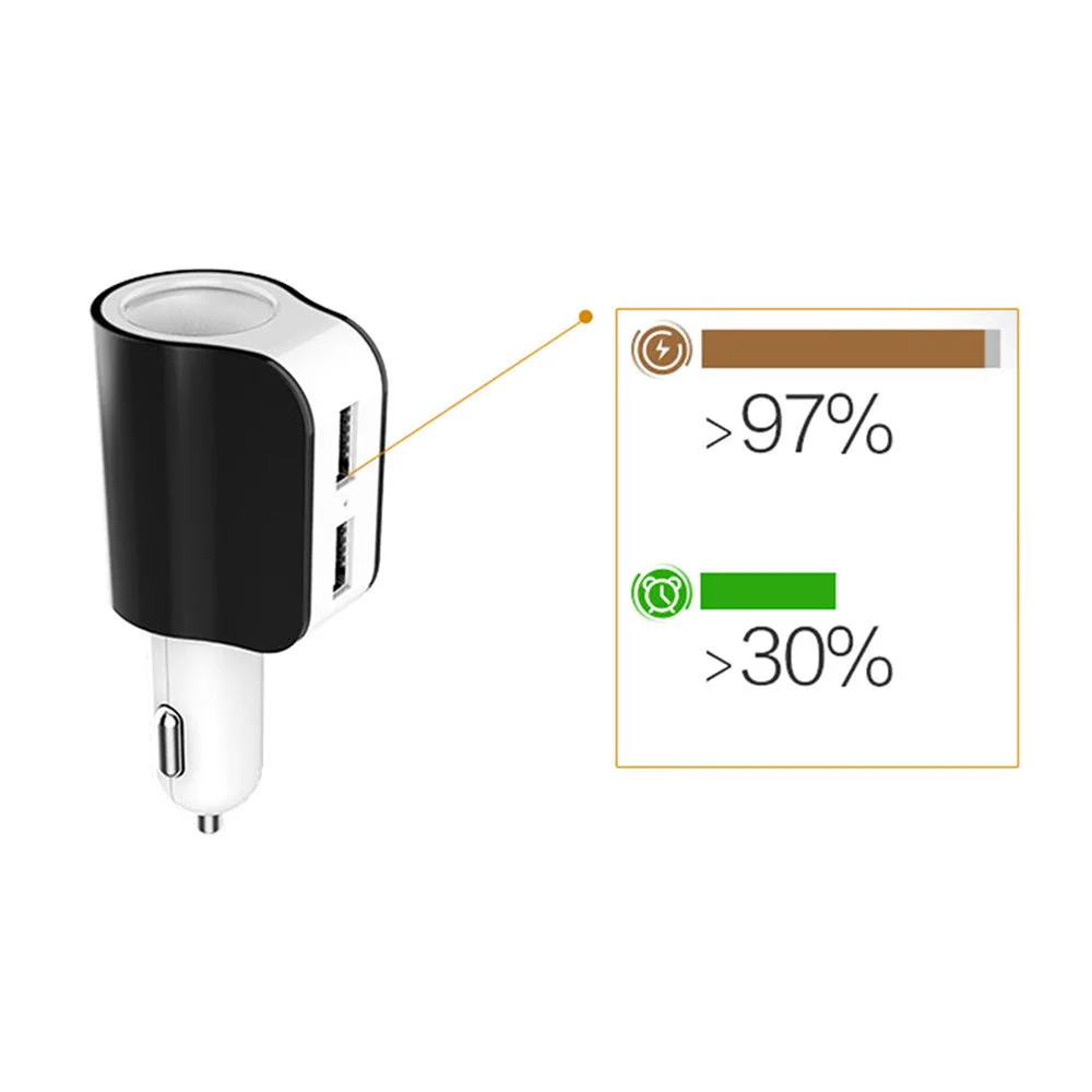 

Dual USB Car Charger Car Cigarette Lighter Power Socket Auto Car Charger Cables Adapters & Sockets DC 5V 2.1A Adapter Charger