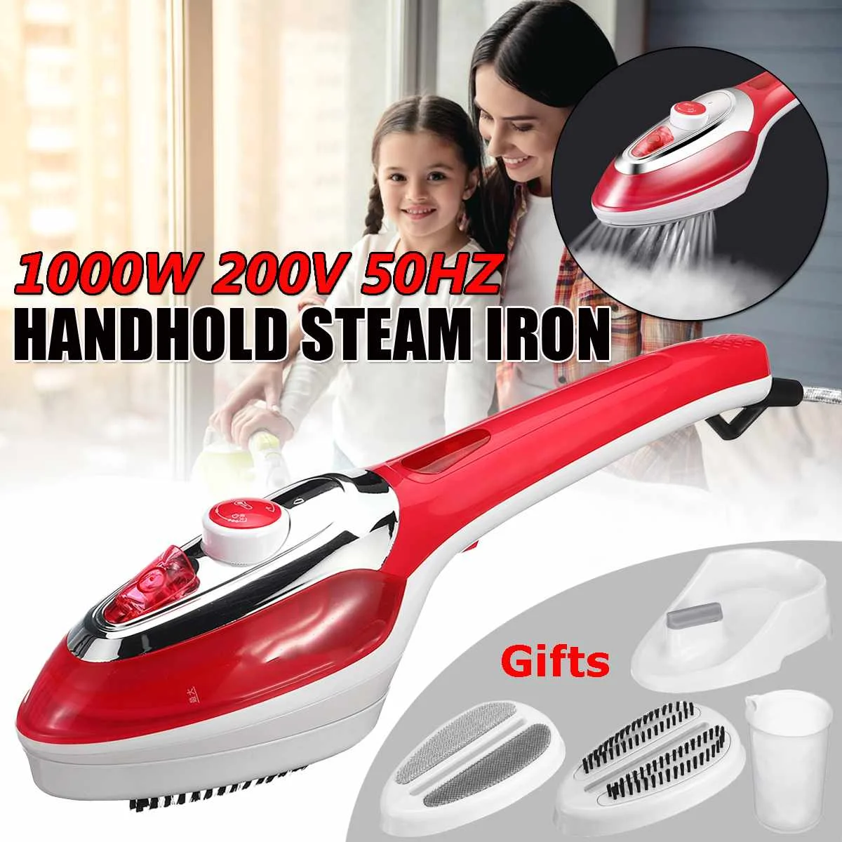 

1000W Handheld Garment Steamer Powerful Fast Heat Up Steam Fabric Steamer Portable Steam Iron Brush for Clothes Ironing Tools