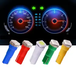 10 шт T5 1 SMD желтый/белый/красный/синий/зеленый клин панель светодиодный автомобиль свет лампы 74 трассировки светодиодный автомобилей