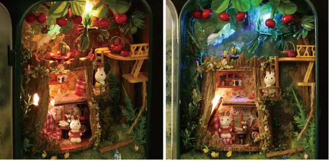 Лес Рапсодия железный ящик DIY Кукольный дом Миниатюрный Кукольный домик 3D дерево дом