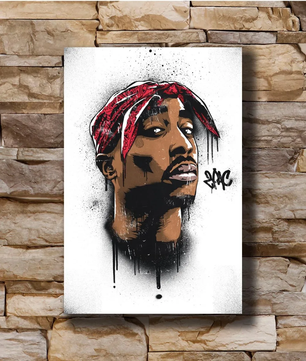 

TUPAC 2Pac Hip Hop Rapper Singer Star Home Decoration Poster Wall Canvas Art 14x21 16x24 24x36inch Print G-1024