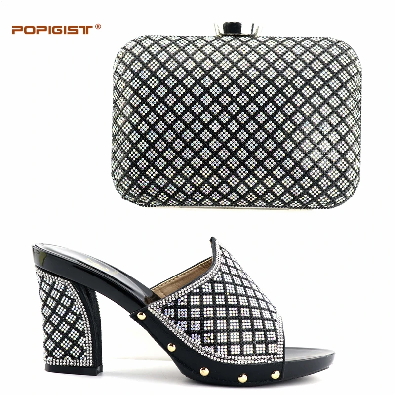 Set Einfaches Für blue Schuhe gold Mit Design Pumpen Black Leder Pu silver Hochzeit Tasche Passender Frauen Party Rot Italienische Und Grid red 81wdnq7q