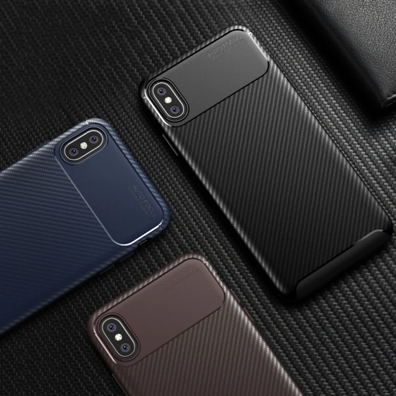 Роскошный чехол для Iphone XS MAX XR X 8 7 Plus 6 6s мягкий силиконовый бампер из углеродного