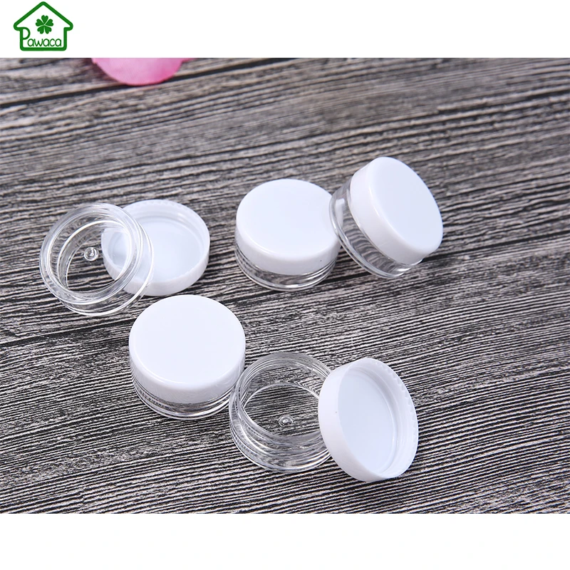 

50Pcs 5g Mini Clear Plastic Empty Jar Pot Travel Cosmetic Sample Makeup Face Cream Containers Nail Art Organizer Home Storage