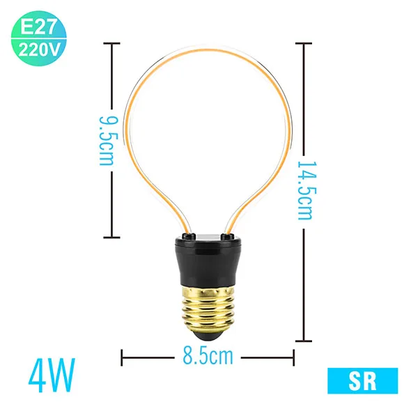 E27 антикварная ретро Светодиодная лампа 1,8 Вт 3W 4 Вт 4,5 Вт 8 Вт винтажная лампа накаливания 220 в теплый белый RGB стеклянная лампа накаливания для украшения - Цвет: JH-SR