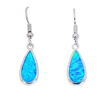 Таинственный капли воды синий огненный опал Серьги-гвоздики для Для женщин серебро заполнено Best День святого Валентина подарки ef171022001