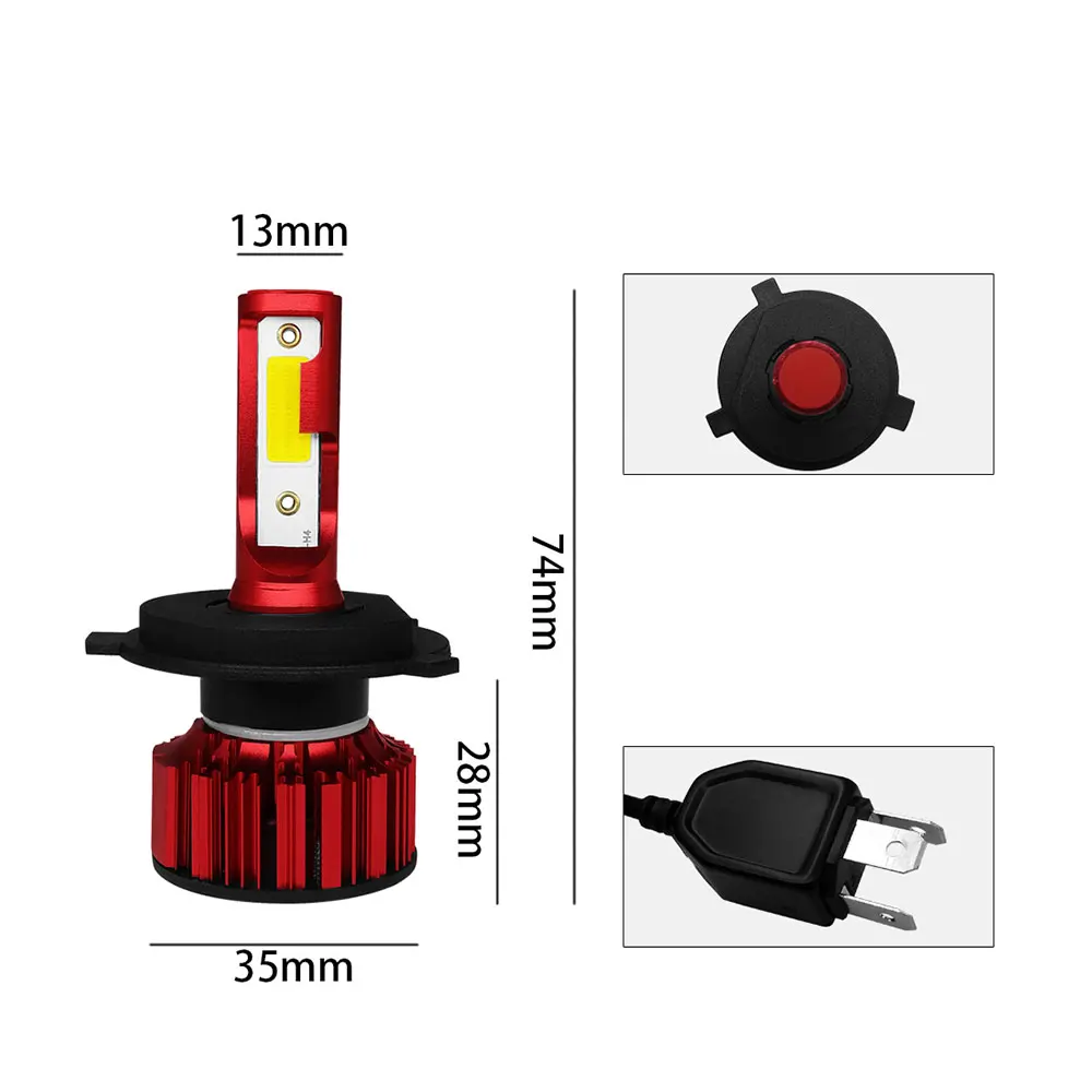 6500K лампы авто H7 COB Cree LED H4/HB2/9003 H8/H9/H11 HB3/9005 HB4/9006 72 Вт 16000lm Автомобильные светодиодные