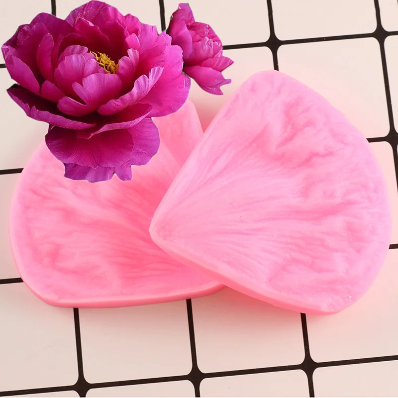 

3D Peony Flower Petals Embossed Silicone Mold Relief Fondant Cake Decorating Tools Chocolate Gumpaste Candy Clay Moulds