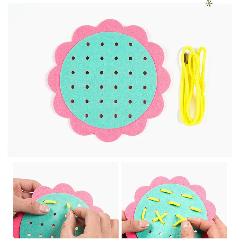 DIY плетение для детского сада Играем ручками тканевые материалы Обучающие Детские Игрушки для раннего обучения Обучающие приспособления