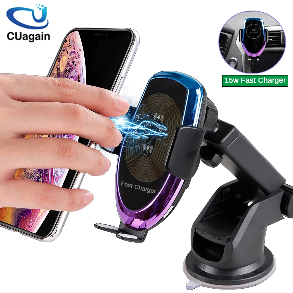 Беспроводное зарядное устройство Qi 10 Вт быстро Зарядное устройство Беспроводной автомобиля Зарядное устройство S6 автоматический зажим быстрой зарядки телефона держатель для iPhone huawei samsung LG