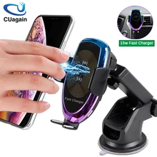 Беспроводное зарядное устройство Qi 10 Вт быстро Зарядное устройство Беспроводной автомобиля Зарядное устройство S6 автоматический зажим быстрой зарядки телефона держатель для iPhone huawei samsung LG