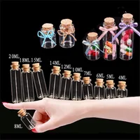 Tiny Glass Bottles with Cork 4ml 5ml 6ml 7ml 8ml 10ml 12ml 14ml 15ml 18ml 20ml Bottles Crafts Jar Vial Decoration Artware 100pcs 1