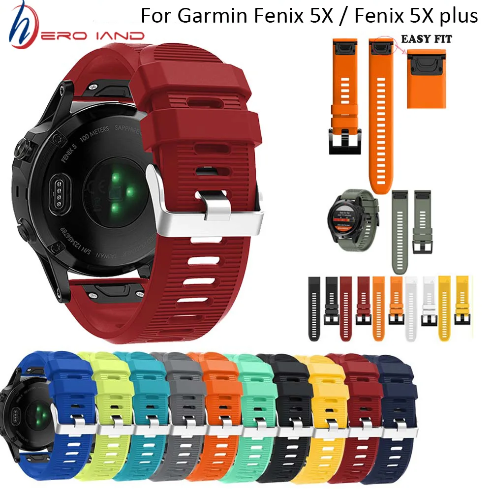 Новый ремешок для наручных часов 26 мм Garmin Fenix 3 быстросъемный силиконовый 5 X/5X Plus |