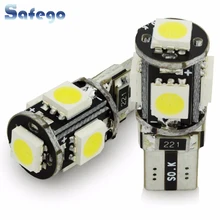 Safego 100 шт. Canbus T10 W5W 194 168 светодиодный автомобильный лампочка 5 SMD 5050 чипы безотказная лампа автомобильный интерьерный клиновидный свет 6000 К белый DC 12 В