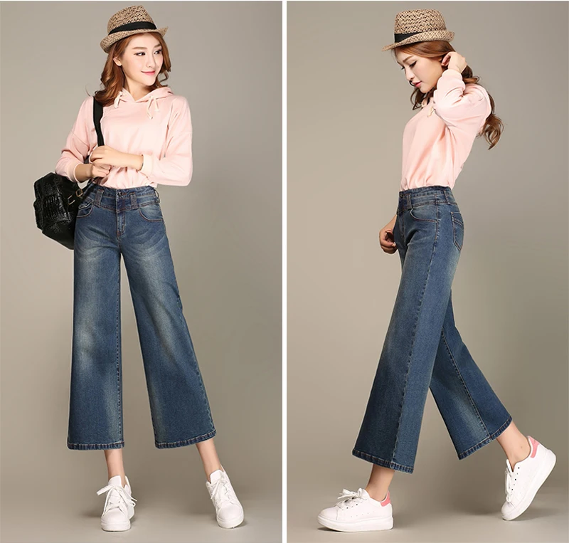 Nonis размера плюс 26-33 женские джинсы высокого качества с широкими штанинами женские модные большие прямые джинсовые брюки
